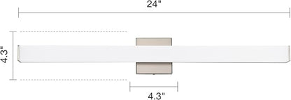 Bathroom Vanity Light Brushed Nickel Square LED 31.5 inch 24W 4000K Natural White Light Wall Bar Lighting Fixtures Over Mirror (Dimmable)