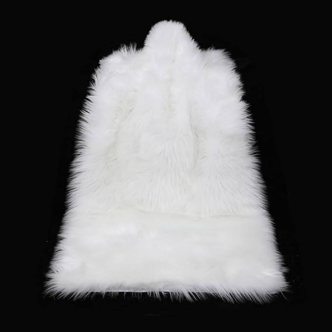 Faux Fur Rug Sheepskin Fuzzy Rug Super Soft Fluffy Plush Area Rug Bedroom Floor Children's Room Sofa Cushion Living Room Bedside Rugs (White,3×3 ft Rotund)