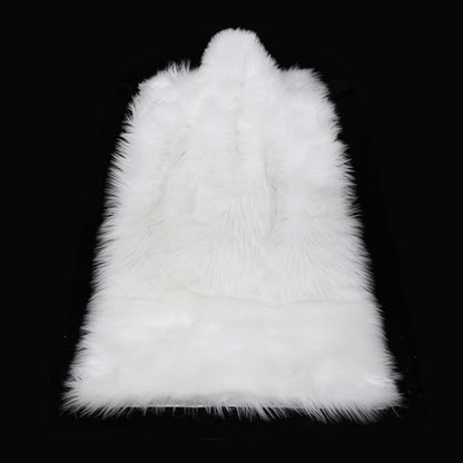 Faux Fur Rug Sheepskin Fuzzy Rug Super Soft Fluffy Plush Area Rug Bedroom Floor Children's Room Sofa Cushion Living Room Bedside Rugs (White,3×3 ft Rotund)
