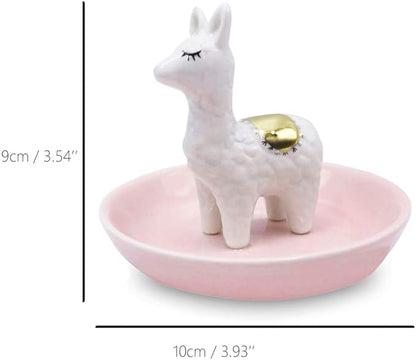 ROSA&ROSE Cat Ring Holder Trinket Tray Ceramic Jewelry Dish Porcelain Ring Organizer Gift for Women, Girlfriend or Valentine's Day (Multi)