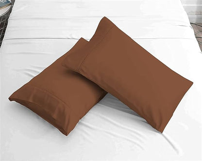 Upgrade Your Bedding Experience with The Made of 100% Cotton Pillow Cases 2 Pack King Pillowcases 20" x 40" Size fits King Pillows. Envelope Closure Chocolate