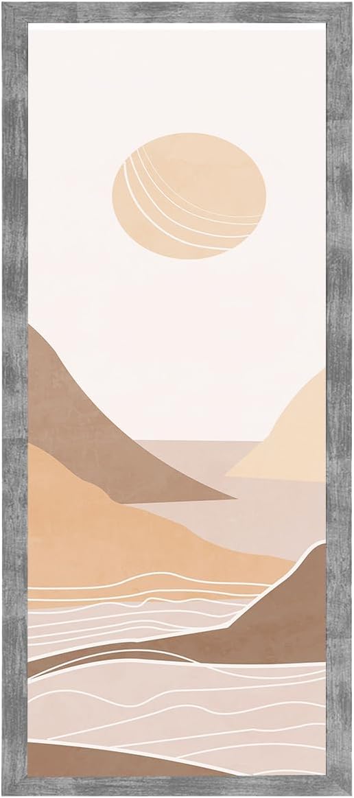 6x11 Frame Distressed Gray, Rustic 11x6 Picture Frame Grey, Art Pic Poster Frame, 6 by 11 Gallery Family Concert Portrait Photo Frame Horizontal Vertical Display Gift