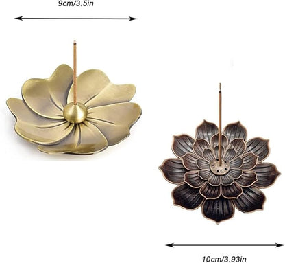 4PCS Lotus Brass Stick Incense Burner Holder,Sandalwood Burner, Stick Censer Household Yoga Studios Buddhism Nasturtium Incense Line Holder