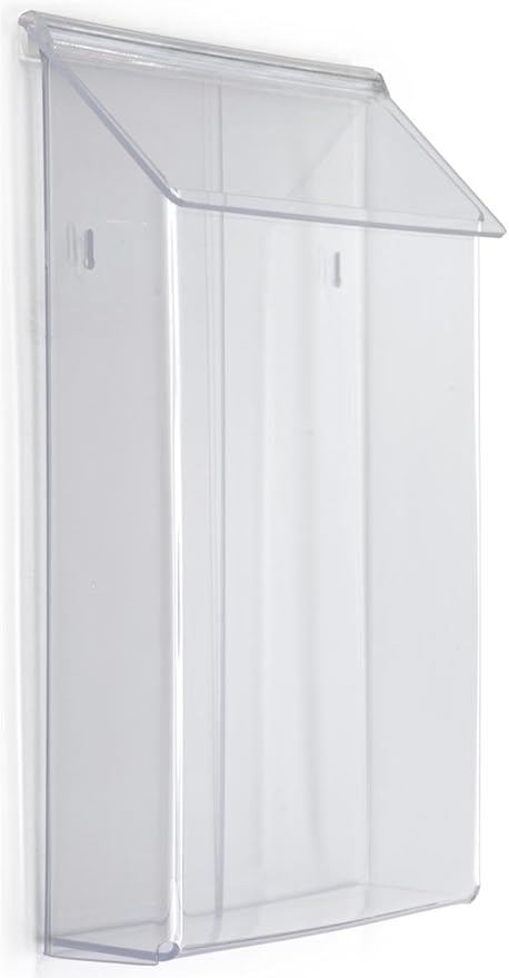 Displays2go 8.5 x 11 Inch Indoor/Outdoor Literature Display, Plexi Wall Magazine Holder (OPD85CL)