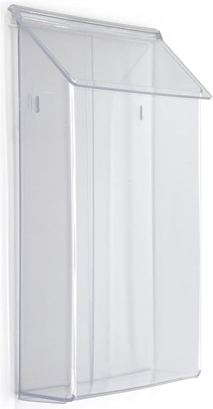 Displays2go 8.5 x 11 Inch Indoor/Outdoor Literature Display, Plexi Wall Magazine Holder (OPD85CL)