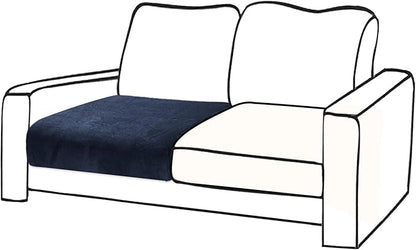 Couch Cushion Cover Velvet 1 Piece Seat Cushion Cover Stretch Armchair Cover Separate Sectional Sofa Slipcovers Furniture Protector (1-Seater or Sofa Backrest, Navy)