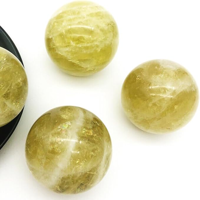 5-6cm/1.96-2.36inch Topaz Ball Polished Natural Yellow Crystal Sphere Decorative Sphere Healing Crystals Ball Healing Stone Crafts Home Decor Ornament Gifts (Topaz, 50-60mm)