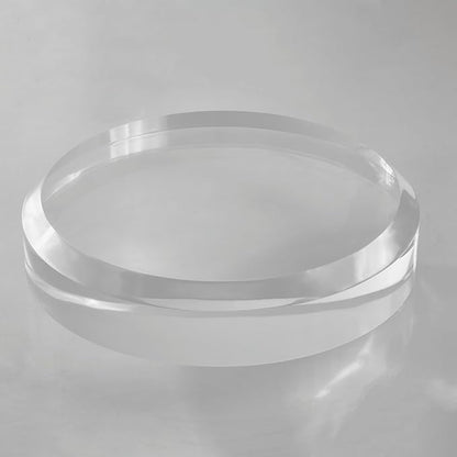 CiaoHER 2in Thickness Acrylic Disc Display Block Clear Polished Round Pedestal Stand Riser (10'' x 2'')