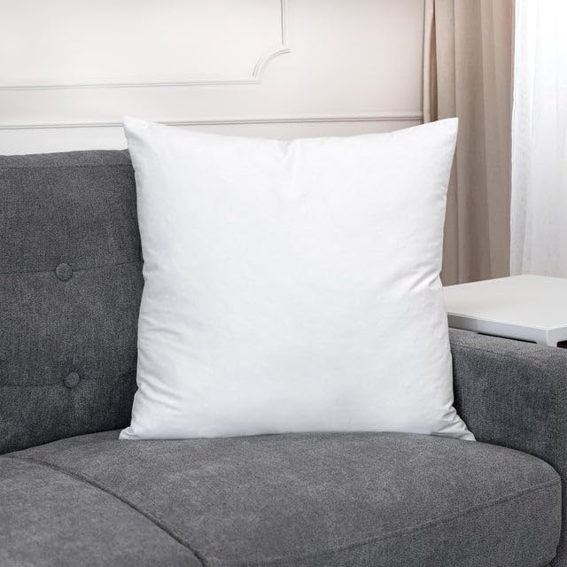 Lincove Euro Throw Pillow Insert Square 20"x20" Pillow – Made in Canada, 100% Cotton Shell, Down Alternative Filling, Vegan-Friendly, Hypoallergenic - Decorative Couch Pillows, 2 Pack