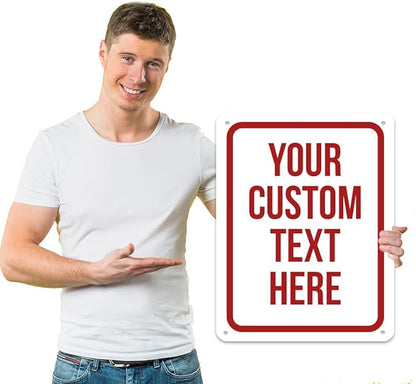 Custom Sign, Personalized Signs for Office, Business, Workplace, Warehouse, Airbnb, Warning Label, Delivery Red Border Signs, 18 x 24 Inches, Rust Free PVC, Waterproof, Hazard Information, Made in USA (Multi-color, 18x 24")