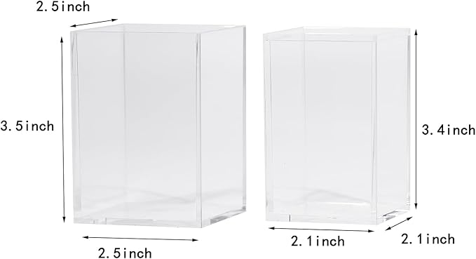 GOLDBARLEY Instax Mini 2x3 Polaroid Photo Acrylic Frame,Small Picture Mini Cute Display Holder for Fujifilm Instax Mini 3-inch Photos Display, Clear Acrylic Photo Pen Holder,Office Desk Organizer