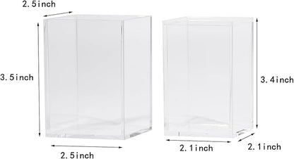 GOLDBARLEY Instax Mini 2x3 Polaroid Photo Acrylic Frame,Small Picture Mini Cute Display Holder for Fujifilm Instax Mini 3-inch Photos Display, Clear Acrylic Photo Pen Holder,Office Desk Organizer