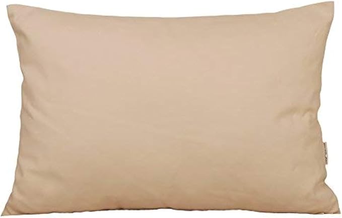 TangDepot Handmade Decorative Solid 100% Cotton Canvas Throw Pillow Covers/Pillow Shams, (12"x20", Cream)