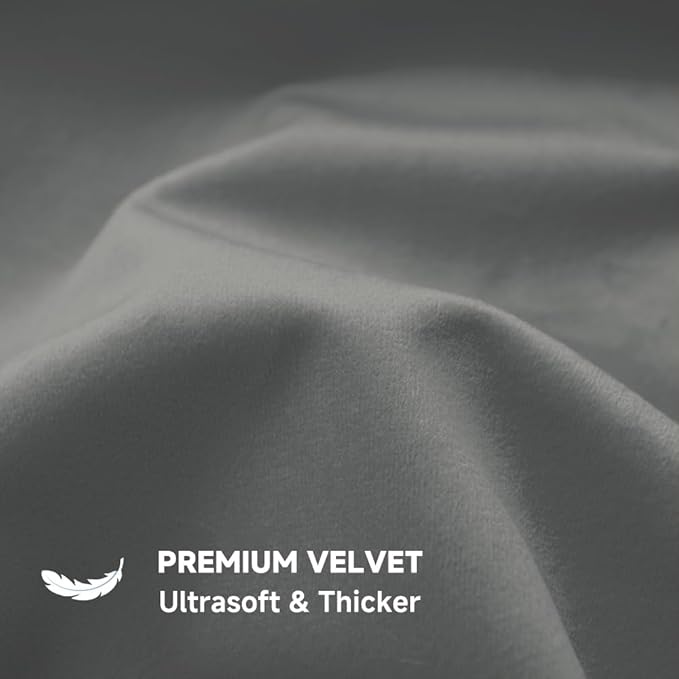 QUORGVES Dark Grey Velvet Pillow Covers 16x16 Inch Set of 2, Soft Solid Decorative Square Throw Pillow Covers, Decor Cushion Covers for Bed Sofa Couch Bedroom Living Room - Dark Gray