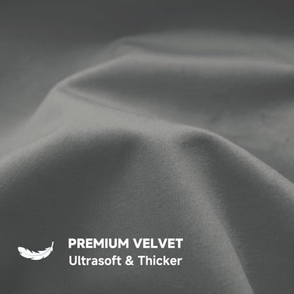 QUORGVES Dark Grey Velvet Pillow Covers 24x24 Inch Set of 2, Soft Solid Decorative Square Throw Pillow Covers, Decor Cushion Covers for Bed Sofa Couch Bedroom Living Room - Dark Gray