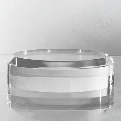 CiaoHER 2in Thickness Acrylic Disc Display Block Clear Polished Round Pedestal Stand Riser (8'' x 2'')