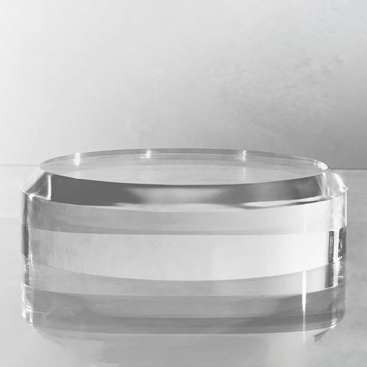 CiaoHER 2in Thickness Acrylic Disc Display Block Clear Polished Round Pedestal Stand Riser (8'' x 2'')