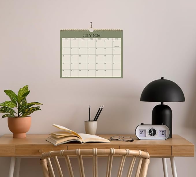 Small Wall Calendar 2026 - Mini Calendar 2026-2027 from January 2026 - June 2027, 18 Months Little Calendar with Premium Paper, 6" x 8", Green