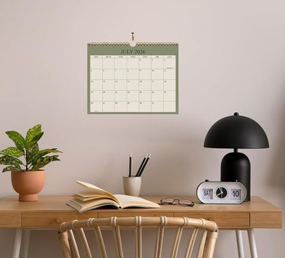 Small Wall Calendar 2026 - Mini Calendar 2026-2027 from January 2026 - June 2027, 18 Months Little Calendar with Premium Paper, 6" x 8", Green