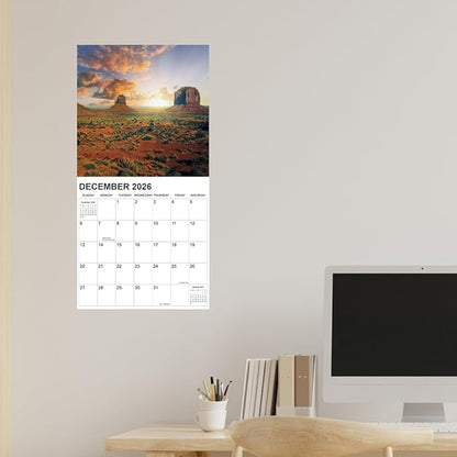 2026 Calendar for Wall, National Parks Calendar 2026 from January 2026 - December 2026, 12" x 24" Opened 12 Months Calendar, Full Page Months Thick & Sturdy Paper for Gift Perfect Calendars