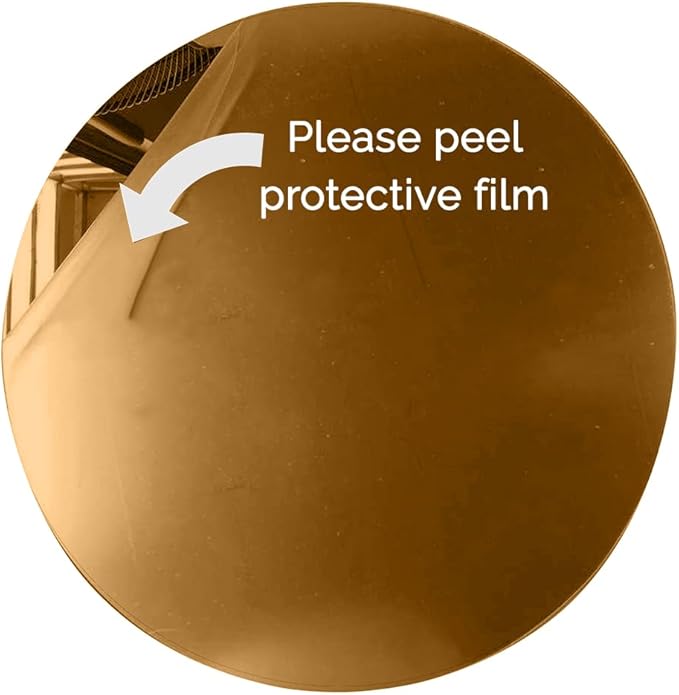 Marketing Holders Acrylic Mirror 10" Wide Round Gold .118" Thick No Adhesive Reflective Pieces Perfect for DIY Arts and Crafts School Projects Home or Office Decor Special Events