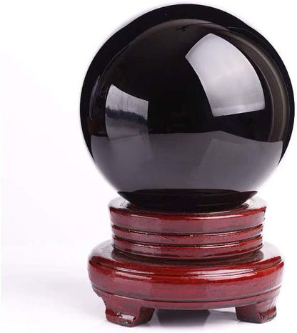 Natural Obsidian Stone Healing Crystal Gemstone Sphere Ball for Reiki Balancing Meditation Energy Home and Office Decoration 40mm 100grams (4cm, Obisdian)