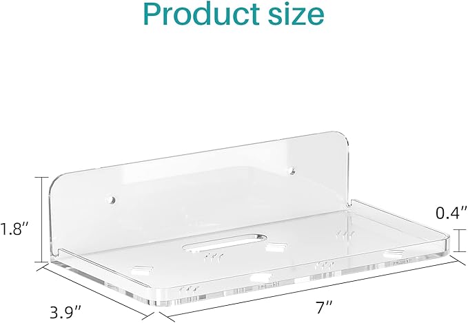 Wall Mount Floating Shelves for 2 Pcs Security Baby Camera Shelf Mini Speaker Other Small Items in Bedroom Bathroom Kitchen Living Room Clear Mini Shelf Flexible Use for Wall Space(S+L)