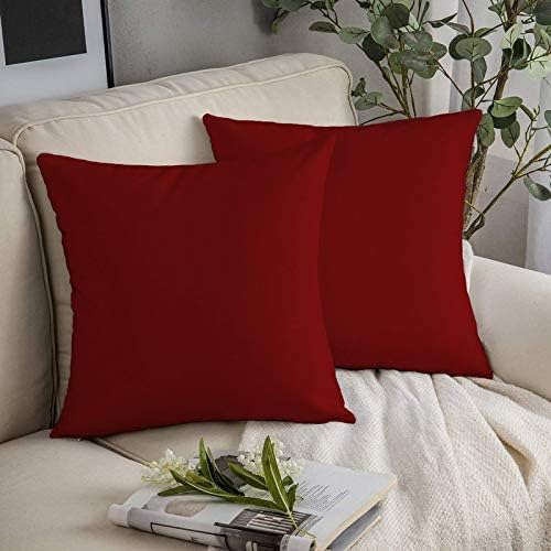 Upgrade Your Bedding Experience with The Made of 100% Cotton Euro Shams 2 Pack Cushion Cover 32"x 32" Size fits Decorative Cover. Envelope Closure Burgundy