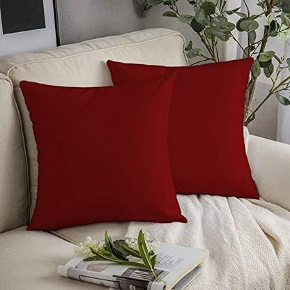 Upgrade Your Bedding Experience with The Made of 100% Cotton Euro Shams 2 Pack Cushion Cover 32"x 32" Size fits Decorative Cover. Envelope Closure Burgundy