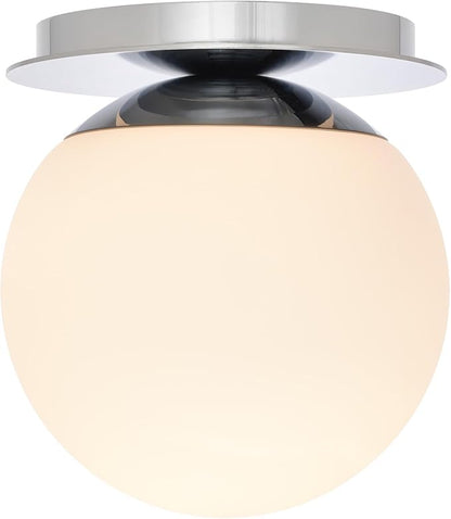 Chrome Wall Sconces, 1 Light Modern Globe Sconce, Wall Light for Bedroom Bathroom Living Room & Hallway Vanity Lighting, Ceiling Light Fixture (1-Light, Chrome)