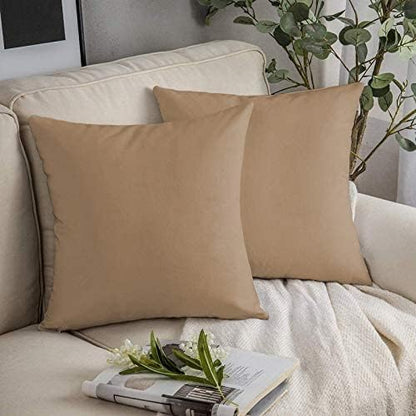 Upgrade Your Bedding Experience with The Made of 100% Cotton Euro Shams 2 Pack Cushion Cover 32 x 32 Size fits Decorative Cover. Envelope Closure Taupe