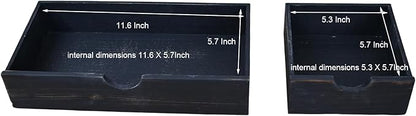 Vintage Rustic Wooden 3 Drawer with Shelf Office Desk Organizer & Mail Rack For Desktop,Box for Office Home Toiletries Supplies Vanity, No Assembly Required (Rustic Black)