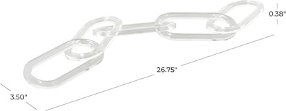 Deco 79 Acrylic Plastic Chain Decorative Sculpture Oval 5 Link Home Decor Statue, Accent Figurine 27" x 0" x 4", Clear