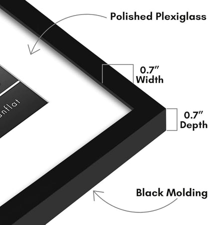 Americanflat 16x20 Picture Frame with Polished Plexiglass - Use as 11x14 Frame with Mat or Display 16x20 Photo Without Mat - Streamline Collection - Thin Border Picture Frames for Wall - Black