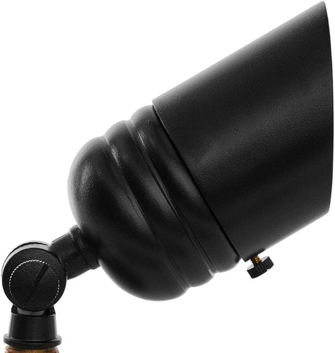 VOLT 12V Brass Fat Boy LED Outdoor Spotlight 4-Pack Expansion Kit (Black) for Low Voltage Landscape Lighting of Yard, Lawn, Garden, Patio, Trees & House