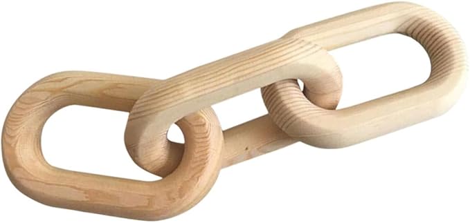 STOBOK Minimalist Decor Wooden Chain Link Decor Wood Knot Decoration Home Wall Decorations
