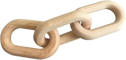 STOBOK Minimalist Decor Wooden Chain Link Decor Wood Knot Decoration Home Wall Decorations