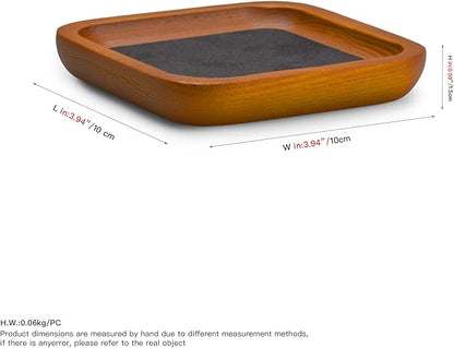 Solid Wood Jewelry Display Flat Tray for Rings Earrings Necklace Bracelet, Jewelry Photograph Display(Grey,S)