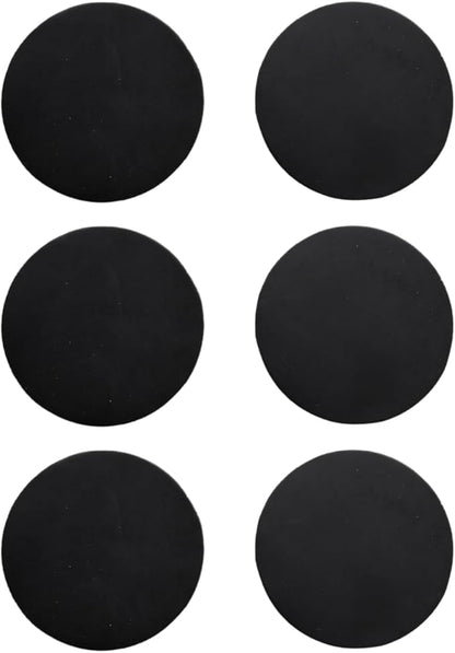 Real Natural Grain Leather Coasters – Durable Non-Slip (Black) Distressed Design, Set of 6 for Table Protection in Home, Office, Kitchen, and Bar