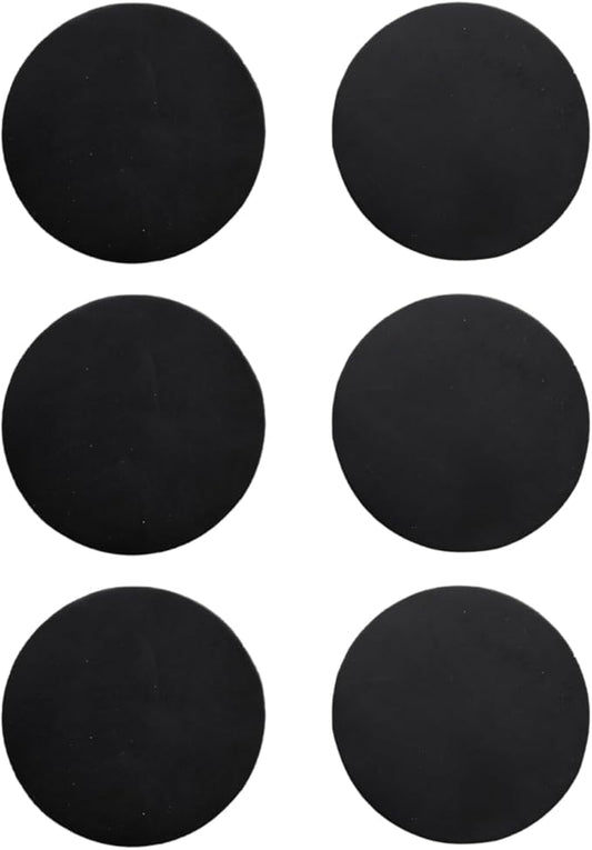 Real Natural Grain Leather Coasters – Durable Non-Slip (Black) Distressed Design, Set of 6 for Table Protection in Home, Office, Kitchen, and Bar