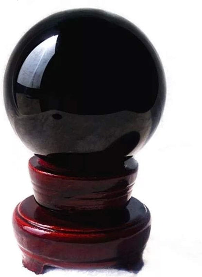 Natural Obsidian Stone Healing Crystal Gemstone Sphere Ball for Reiki Balancing Meditation Energy Home and Office Decoration 40mm 100grams (4cm, Obisdian)
