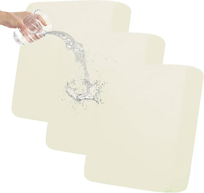Easy-Going 100% Waterproof Chair Oversized Sofa Seat Cushion Slipcovers Couch Cushion Cover Stretch Furniture Protector for Kids, Pets (3-Piece Oversized Sofa Cushion, Ivory)