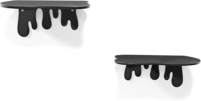 SetGame 2-Pack Acrylic Small Wall Shelves - 7 Inch Floating Shelf for Walls, Home Wall Display Ledges for Storage, Room Décor, Small Album & Items Organizer Display