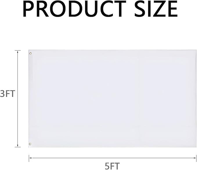 Solid White Flag 3x5 Ft Blank White Flags Vivid Color Double Stitched Plain Flag with Brass Grommets