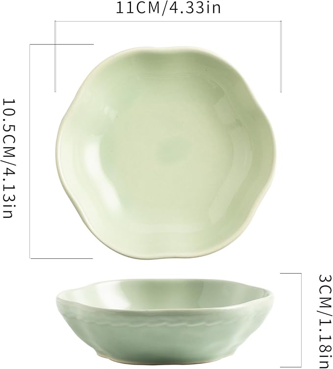 Ceramic Jewelry Tray Ring Holder Dish Floral Trinket Bowl for Women Girls Jewelry Organizer for Vanity Dresser Decor Wedding Birthday Gift for Her (green)