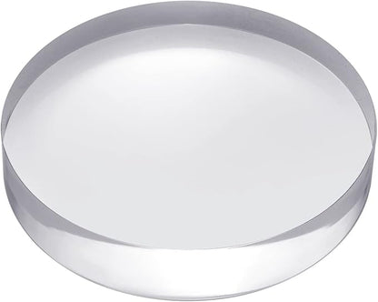CiaoHER 1in Thickness 5in Diameter Acrylic Disc Display Block Clear Polished Round Pedestal Stand Riser 5" x 5" x 1", 1 Pack