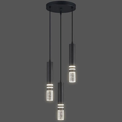 Pendant Lights Kitchen Island, Crystal Pendant Light Fixtures Mini 18W LED Modern Kitchen Pendant Lighting Over Sink and Living Room and Bedroom (Black 3 Light)
