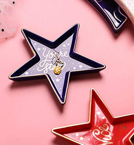 Stephanie Imports Star-Shaped You're a Star Ceramic Trinket Plate and Decorative Jewelry Dish