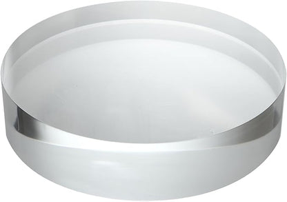 CiaoHER 2in Thickness 11in Diameter Acrylic Disc Display Block Clear Polished Round Pedestal Stand Riser 11" x 2", 1 Pack