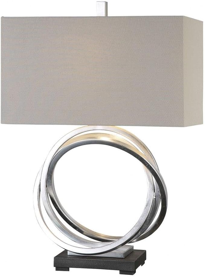 Uttermost Soroca Silver Leaf Metallic Rings Modern Table Lamp
